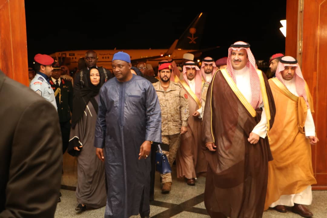 President Barrow arrives in Saudi Arabia Tuesday as part of ongoing preparations for the forthcoming Organization of Islamic Conference (OIC) Summit. He was met on arrival by the Governor of Madina, Prince Faisal Bin Salman Al Saud