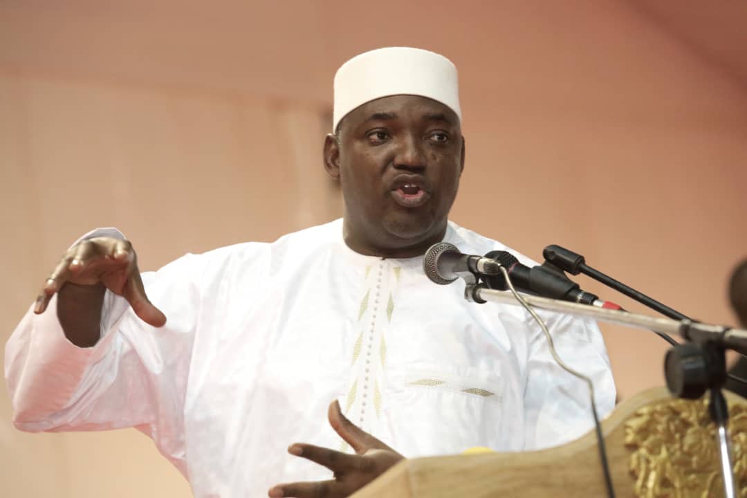 President Barrow addressed thousands of supporters from West Coast Region Sunday afternoon at the State House