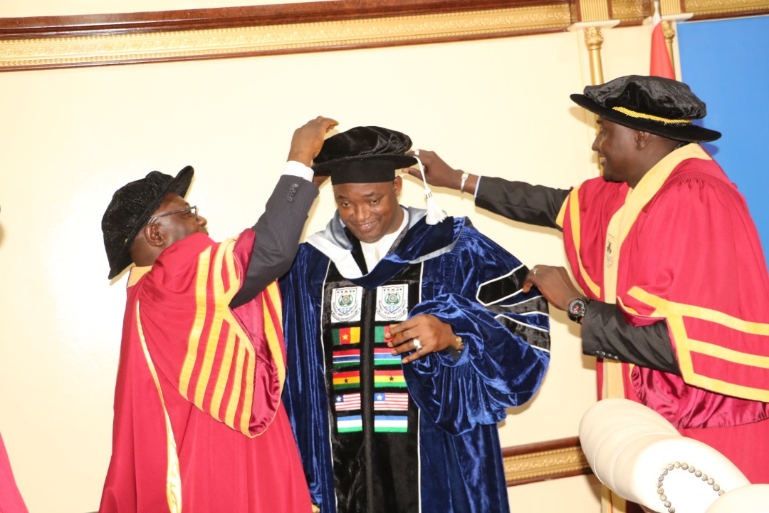PRESIDENT BARROW CONFERRED DOCTORATE DEGREE FOR ‘'EXCELLENT STATESMANSHIP''