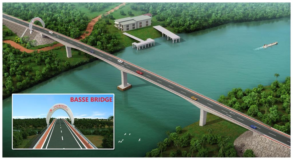 PRESIDENT BARROW LAYS FOUNDATION STONE FOR MAJOR ROAD AND BRIDGES