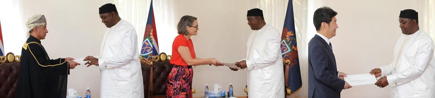 Danish, Oman, Korean Diplomats Present Credentials to President Barrow