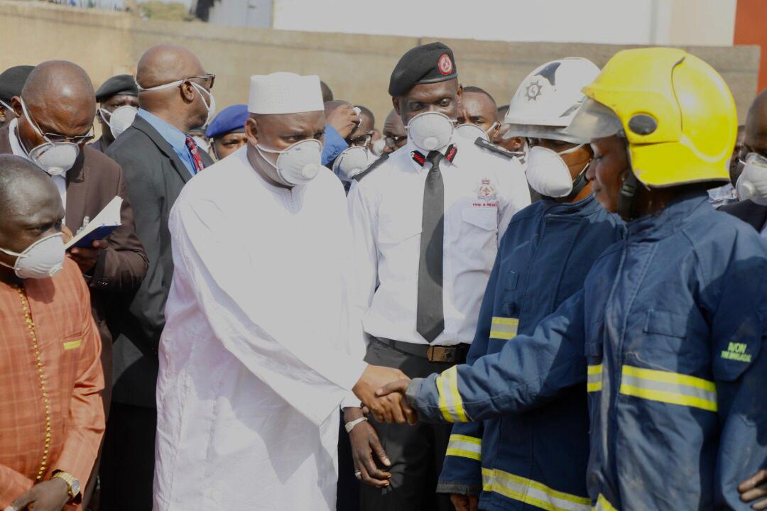President Barrow Visits Fire Disaster Site, Thanks Firefighters for Bravery