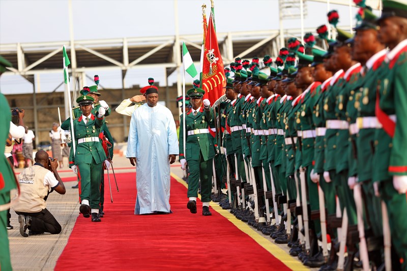 President Barrow arrives in Nigeria to attend the Inauguration Ceremony of his Nigerian Counterpart, President Muhammadu Buhari for a Second Term in Office. President Barrow travelled with President Macky Sall who made a stop by in Banjul.