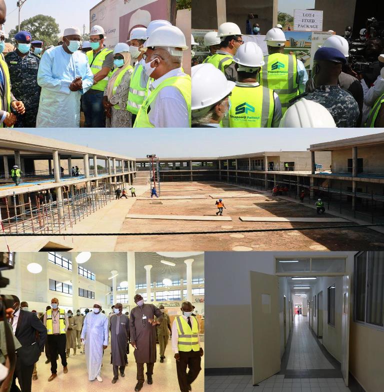 President BarrowTuesday morning made a site visit to the University of The Gambia at Faraba in the West Coast Region, Banjul International Airport and the Ndemban Clinic in Bakau rehabilitated for the treatment of Corona patients