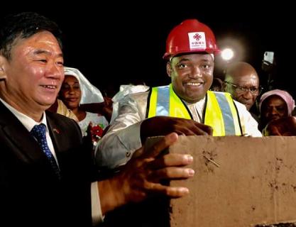 Laying of the Foundation Stone for the Basse-Koina-Fatoto Road and Bridges Project in URR by President Adama Barrow, financed through a grant from the People’s Republic of China